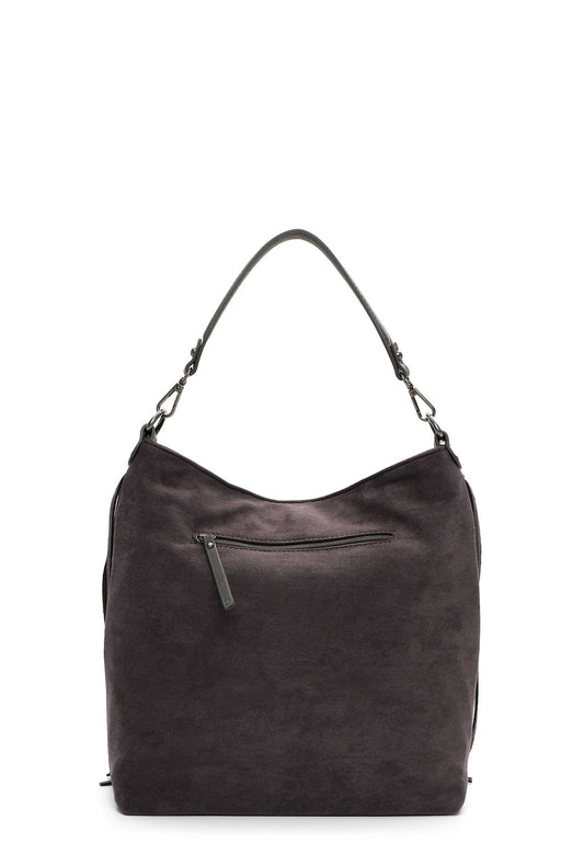 Hedda Grey Faux Suede Tassel Bag