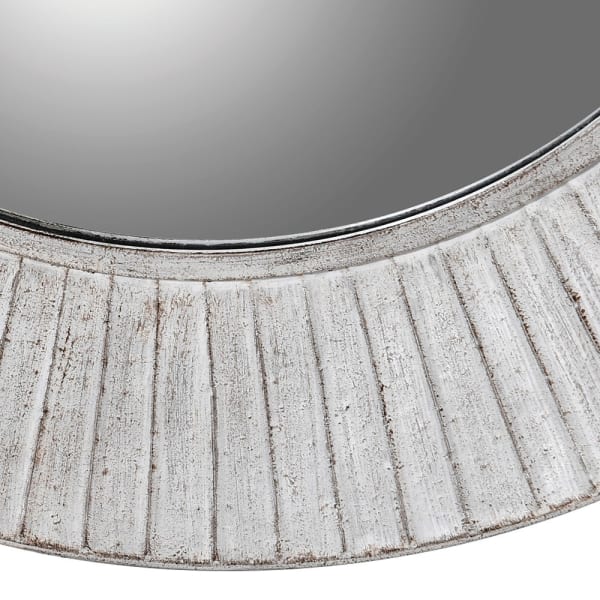 White Wash Round Wall Mirror