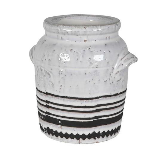 Small Black and White Aztec Vase