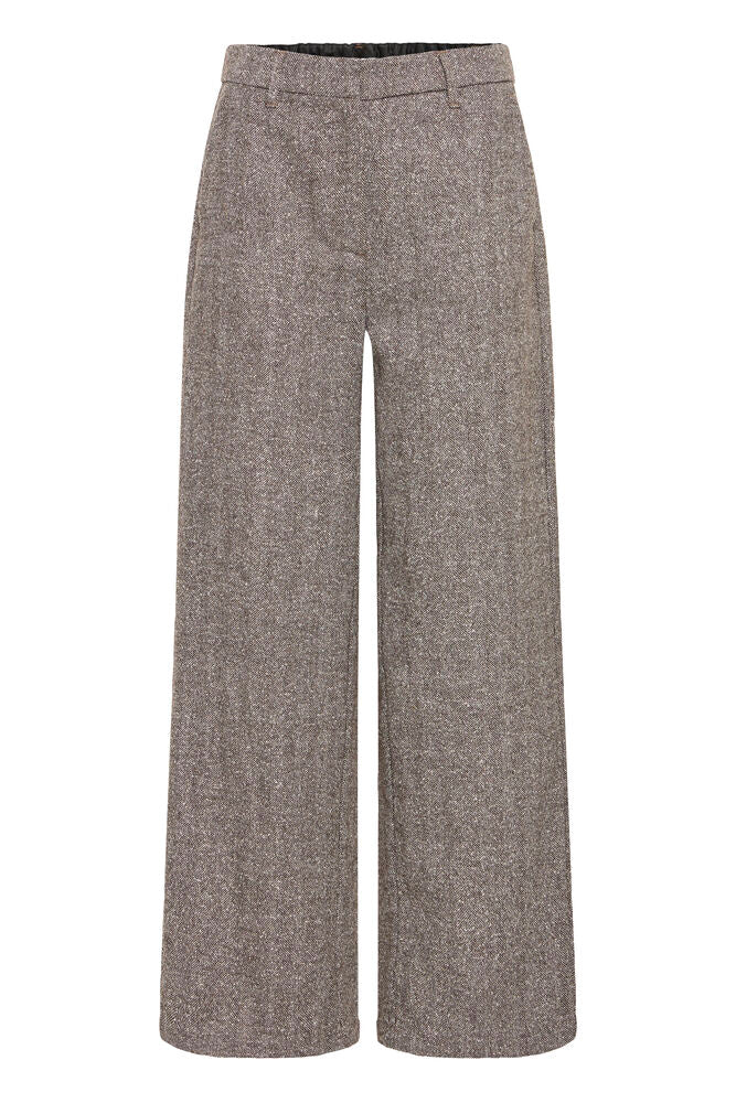 Vea Herringbone Brown Trousers