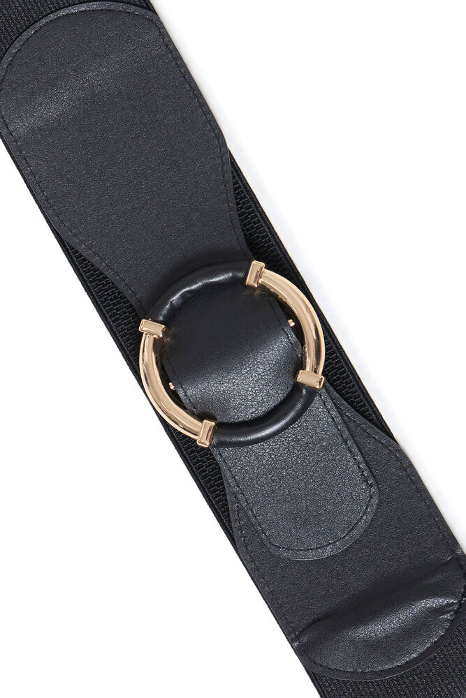 Zori Elasticated Wide Black Belt