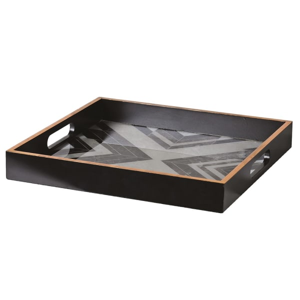 Black and White Square Marbled Tray