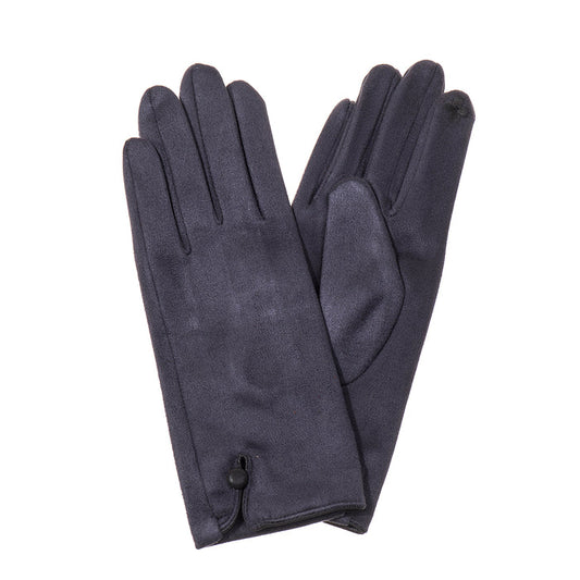 Slate Grey Button Gloves