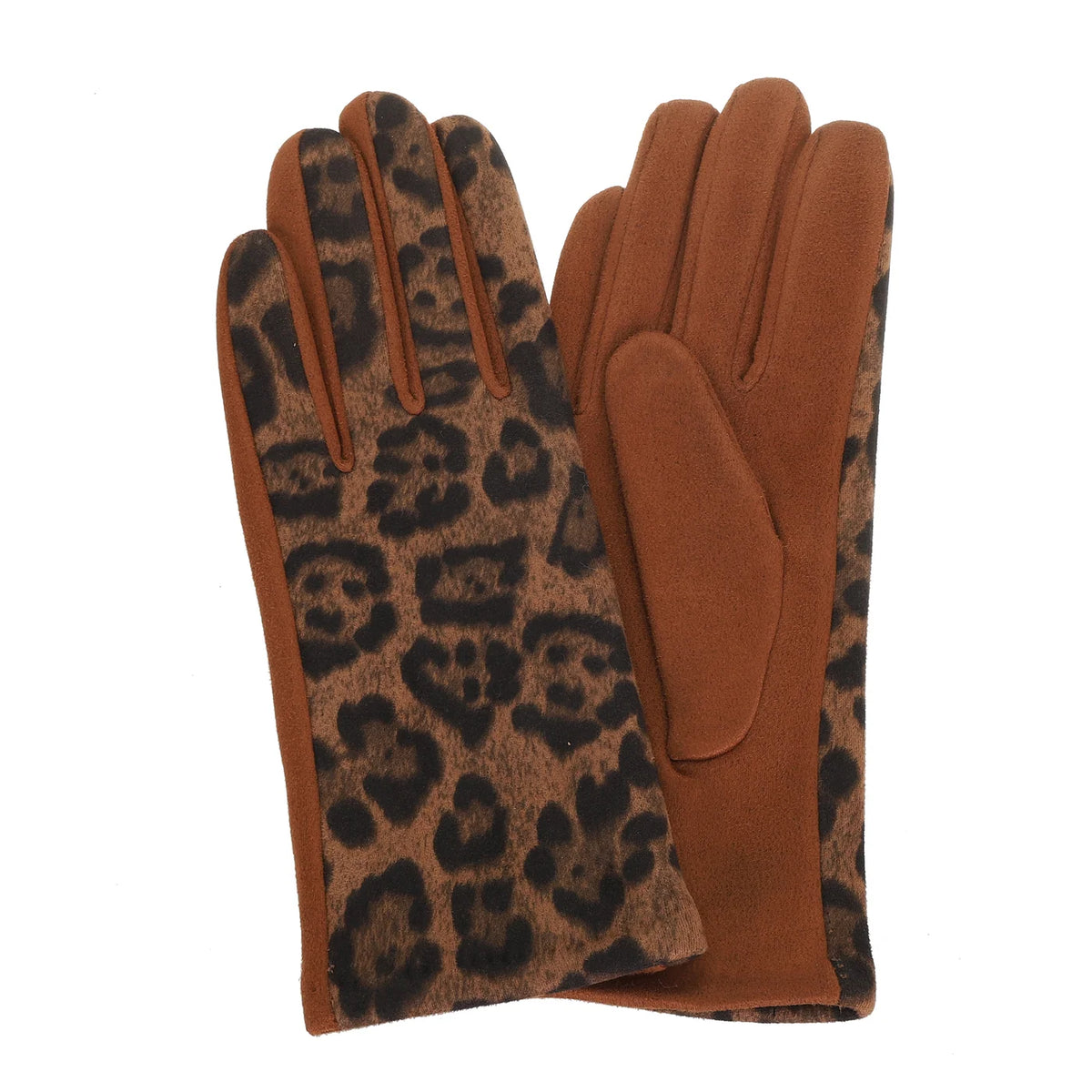 Tan Leopard Print Gloves