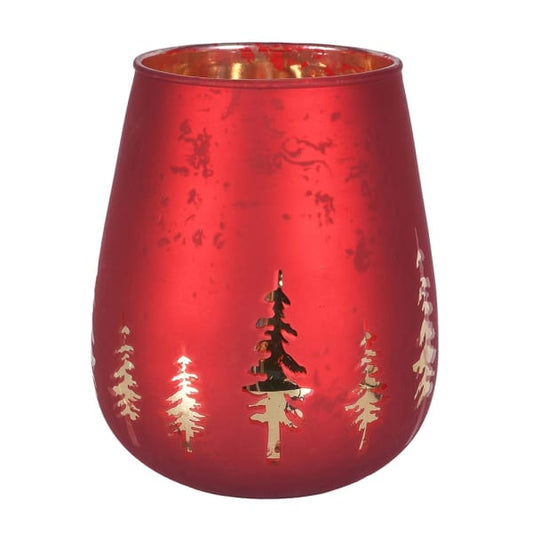 Large Crimson Tree Candle Holder