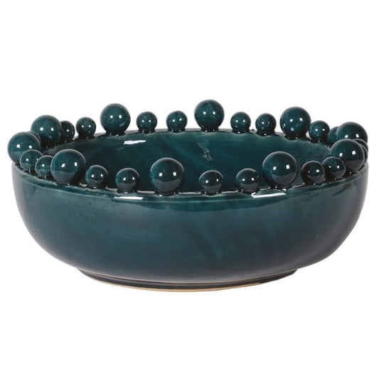 Teal Bobble Edged Bowl