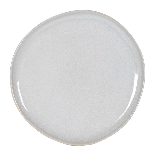 Set Of 4 Cream Organic Shape Oval Dinner Plates