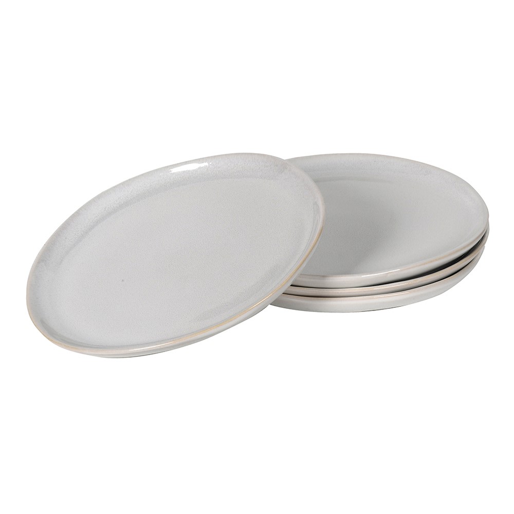Set Of 4 Cream Organic Shape Side Plates