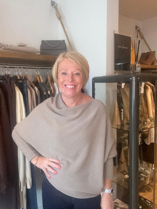 Taupe Asymmetric Jumper