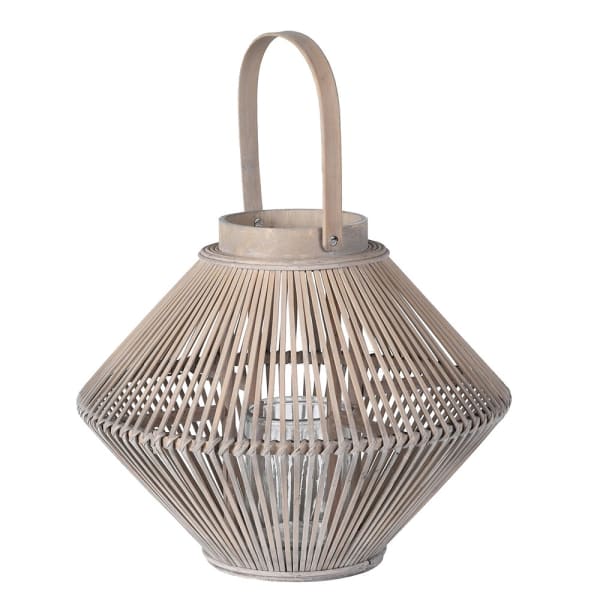 Large Grey Bamboo Lantern