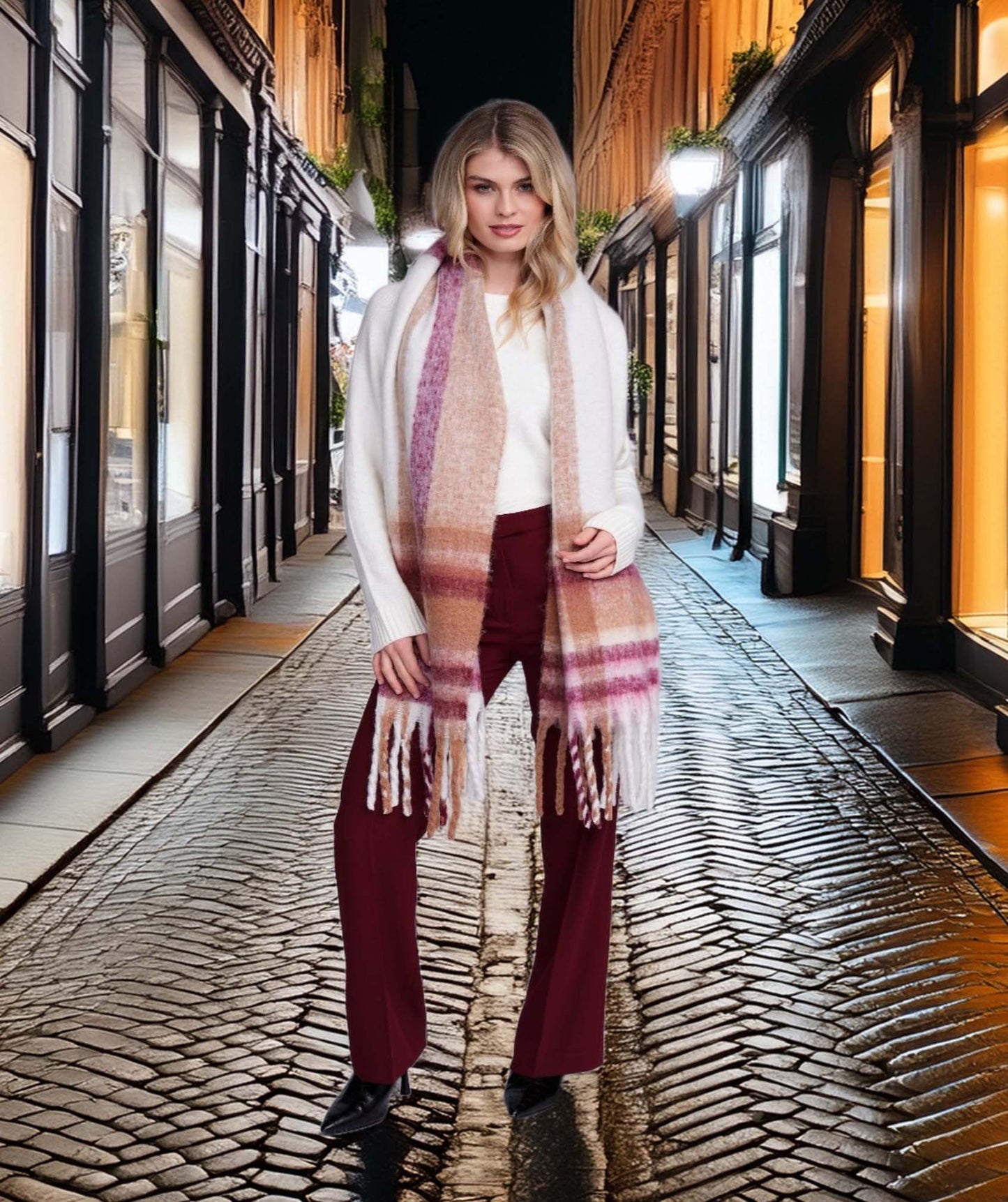 Nikita Blush Blanket Scarf