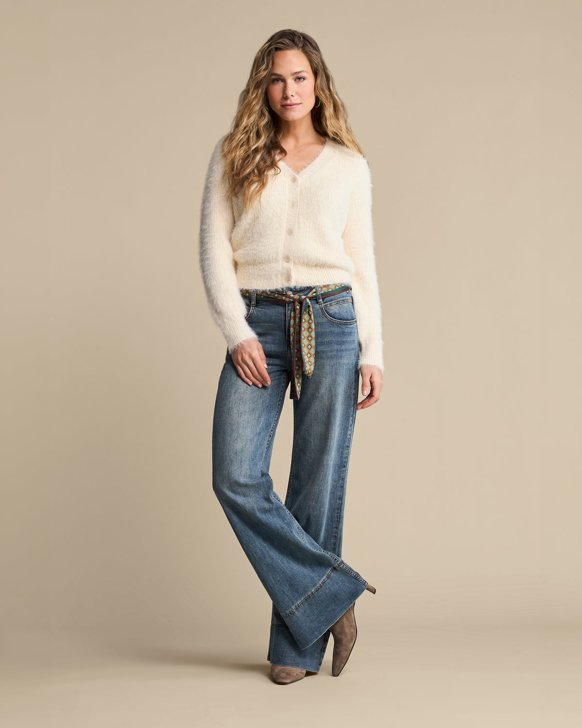Cream Fluffy Cardigan