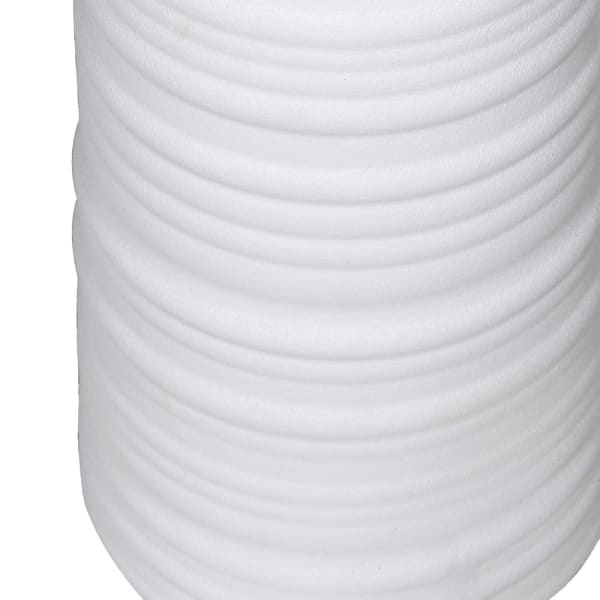White Tapered Floor Lamp with Linen Shade - 1800mm