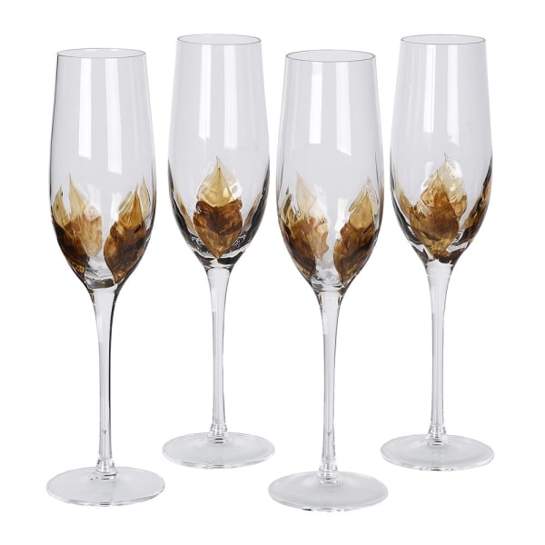 Set of 4 Petal Champagne Flutes