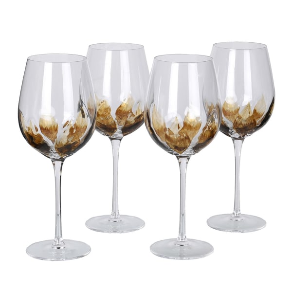 Set of 4 Petal Red Wine Glasses