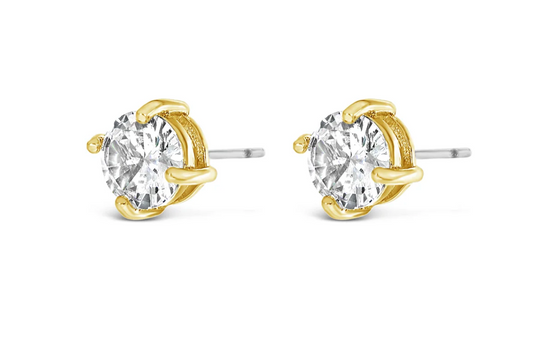 18K Gold Plated Earrings with a Cubic Zirconia Stone