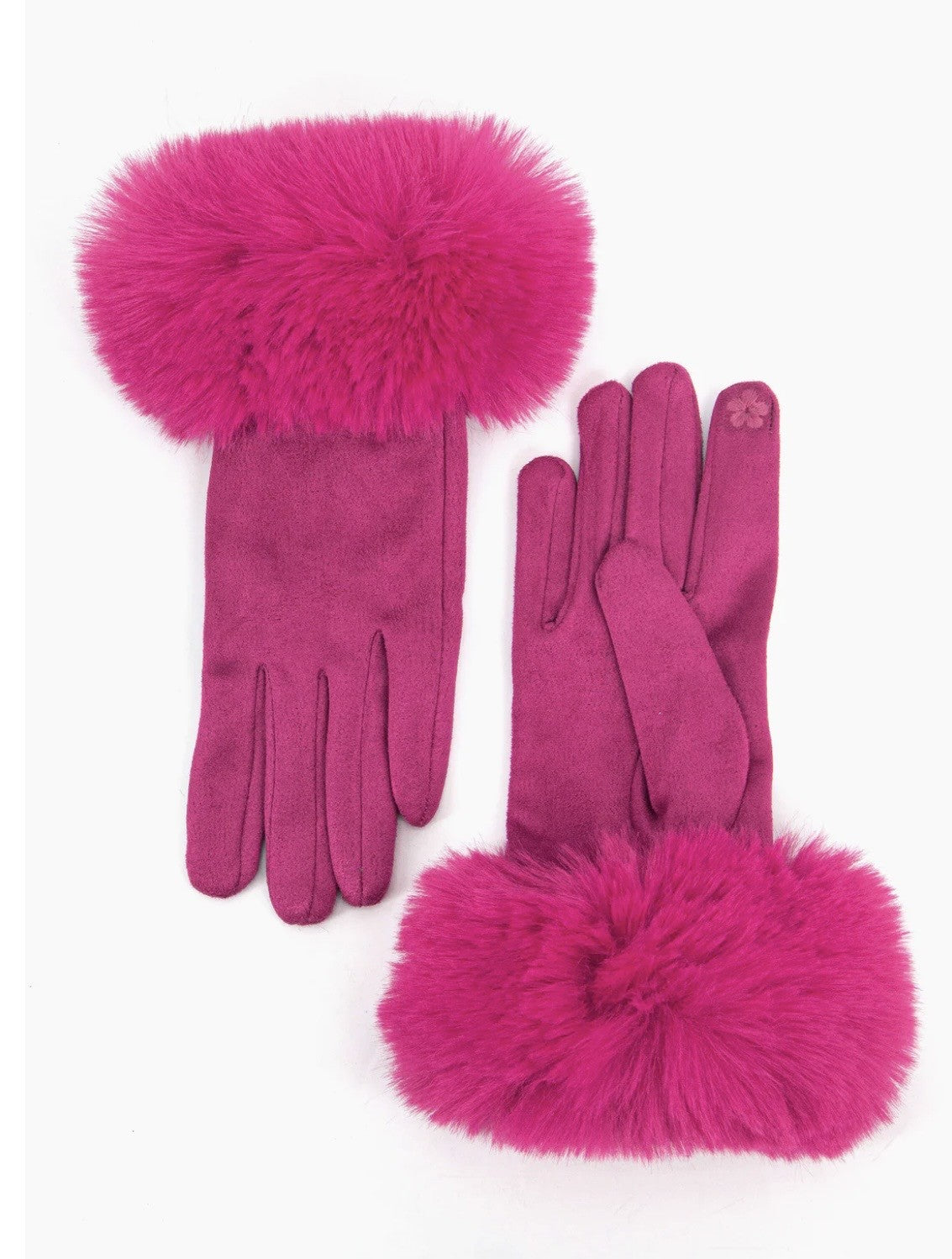 Velvet Faux Fur Cuff Gloves