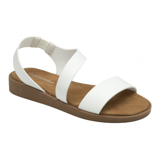 White Willis Open-Toe Slip-On Sandals | Dunlop
