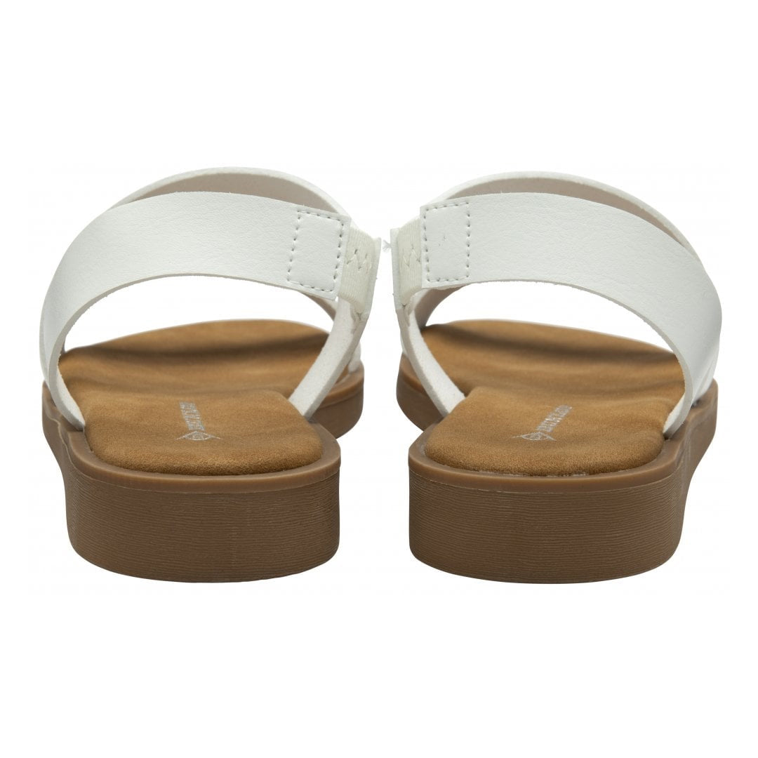 White Willis Open-Toe Slip-On Sandals | Dunlop