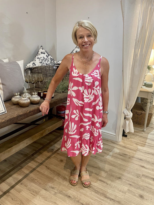 Fuschia Flower Cloud Sundress