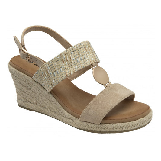 Beige Giana Wedge Open-Toe Sandals | Dunlop