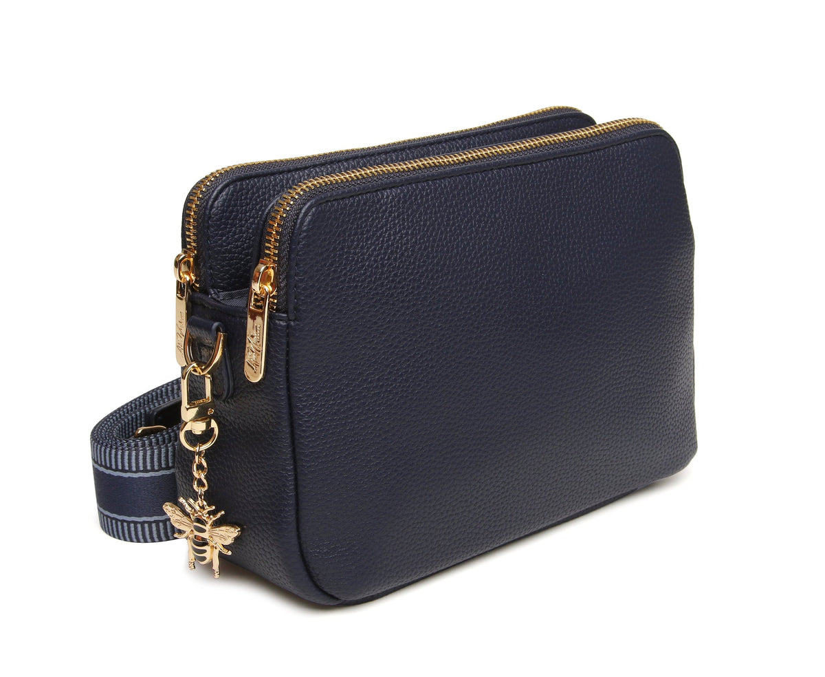 Navy Dual Double Zip Bag