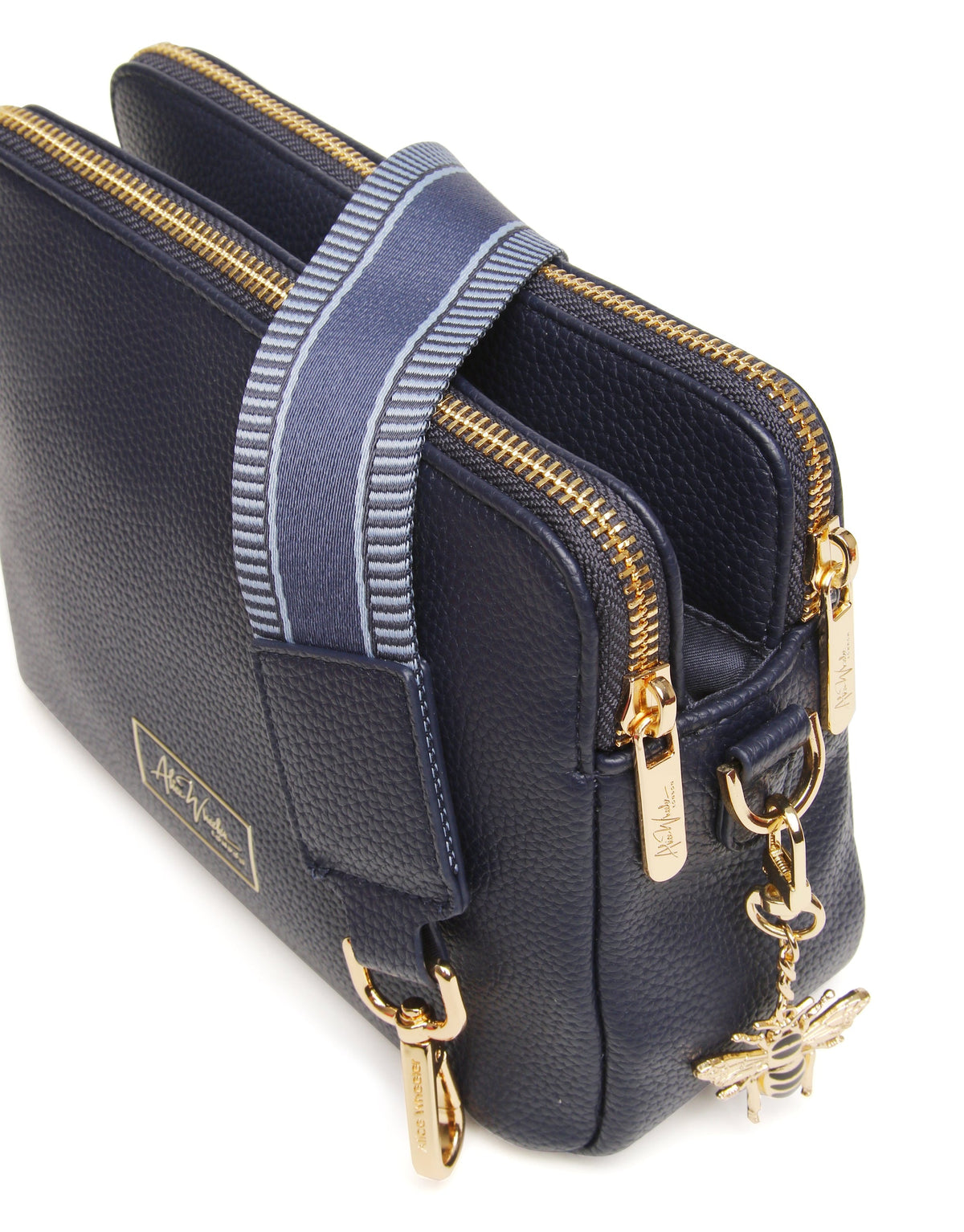 Navy Dual Double Zip Bag