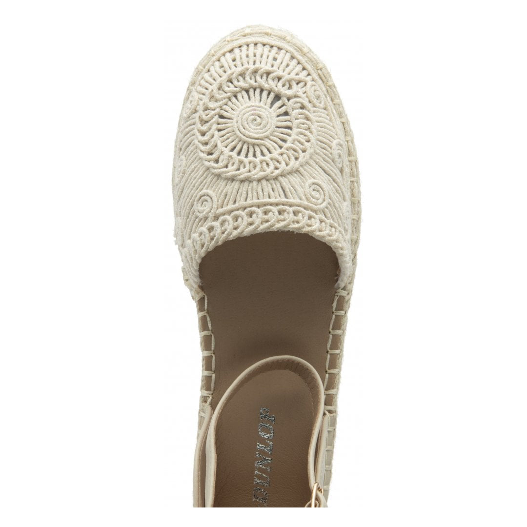 Cream Textile Roisin Flat Espadrille Sandals | Dunlop