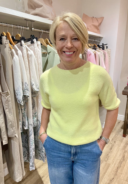 Lemon Short Sleeved Alpaca Mix Jumper