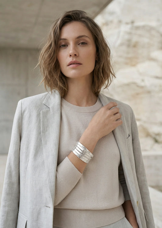 Silver Multi Layer Snake Design Bracelet