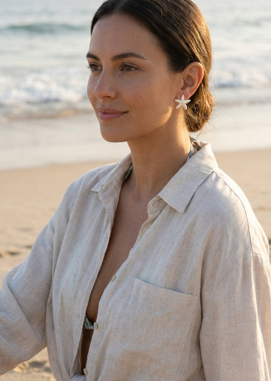 Envy Silver starfish stud earrings