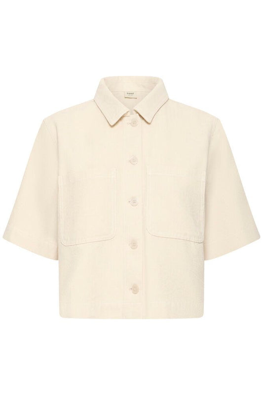 Cream Textured Box Shirt/Jacket