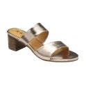 Lund by Ravel - Rose Gold Leather Heeled Mule Sandal