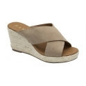 Sand Suede Morley Wedge Mule Sandals