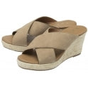 Sand Suede Morley Wedge Mule Sandals