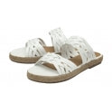 White Leather Levens Flat Mule Sandals