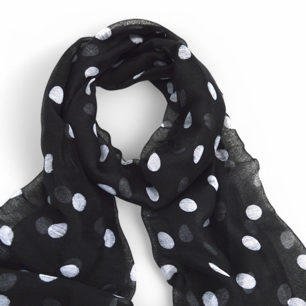 Black & White Polka Dot Scarf