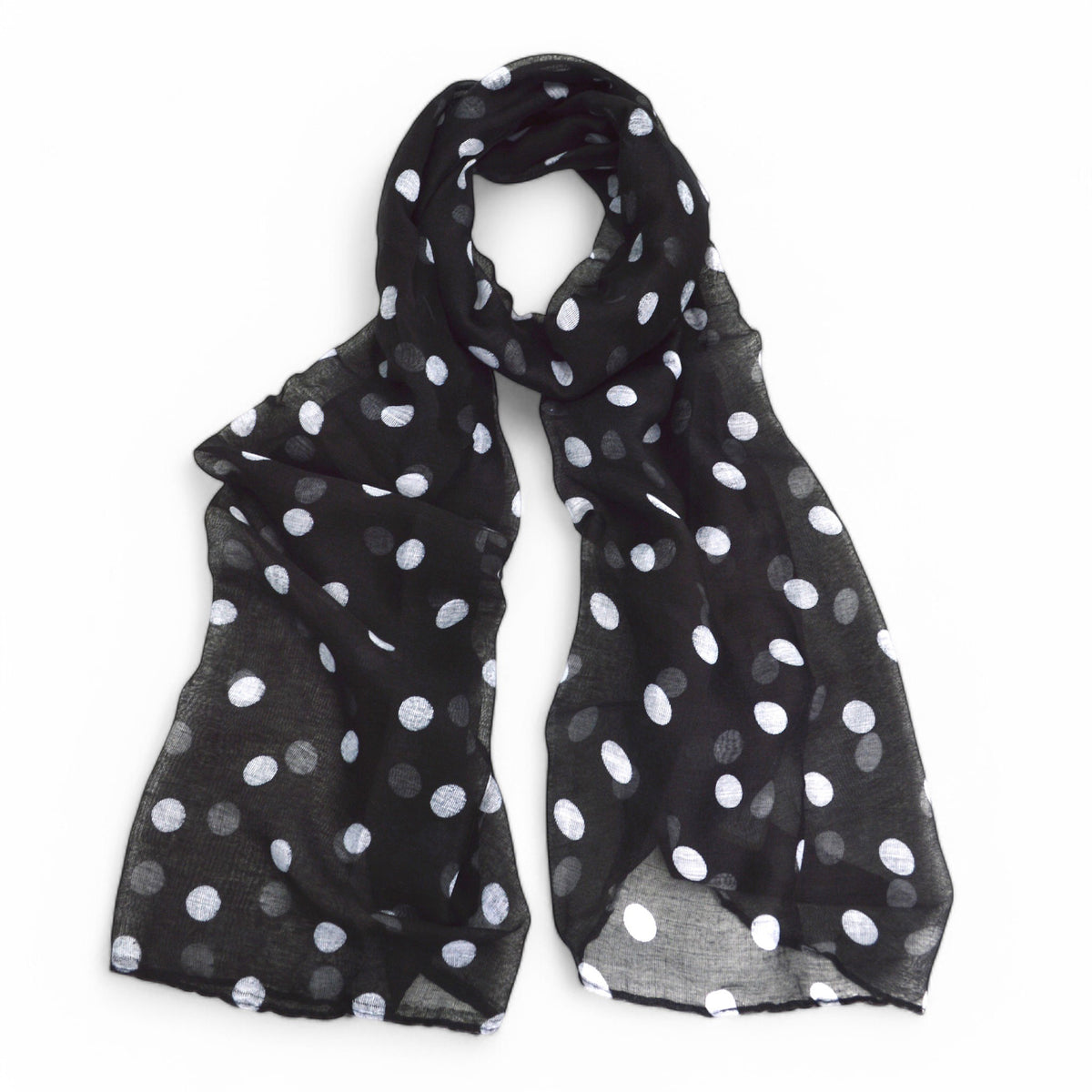 Black & White Polka Dot Scarf