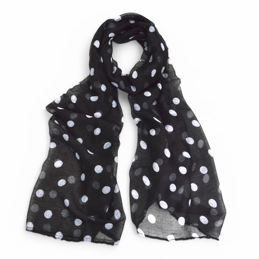 Black & White Polka Dot Scarf
