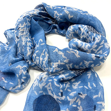Blue Large Spot Design Scarf