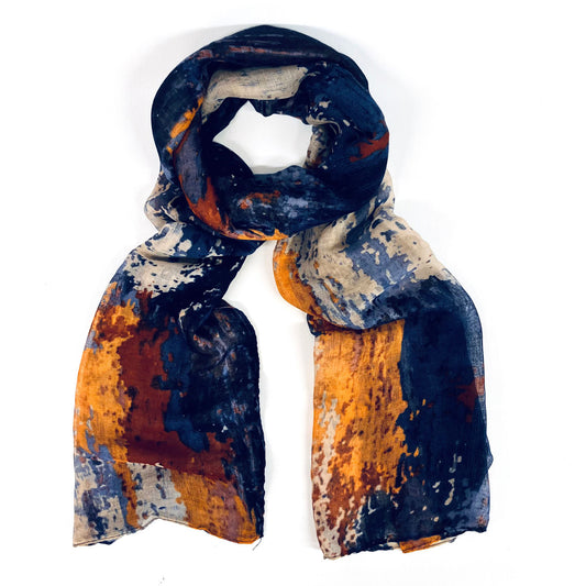 Blue & Mustard Multi Scarf