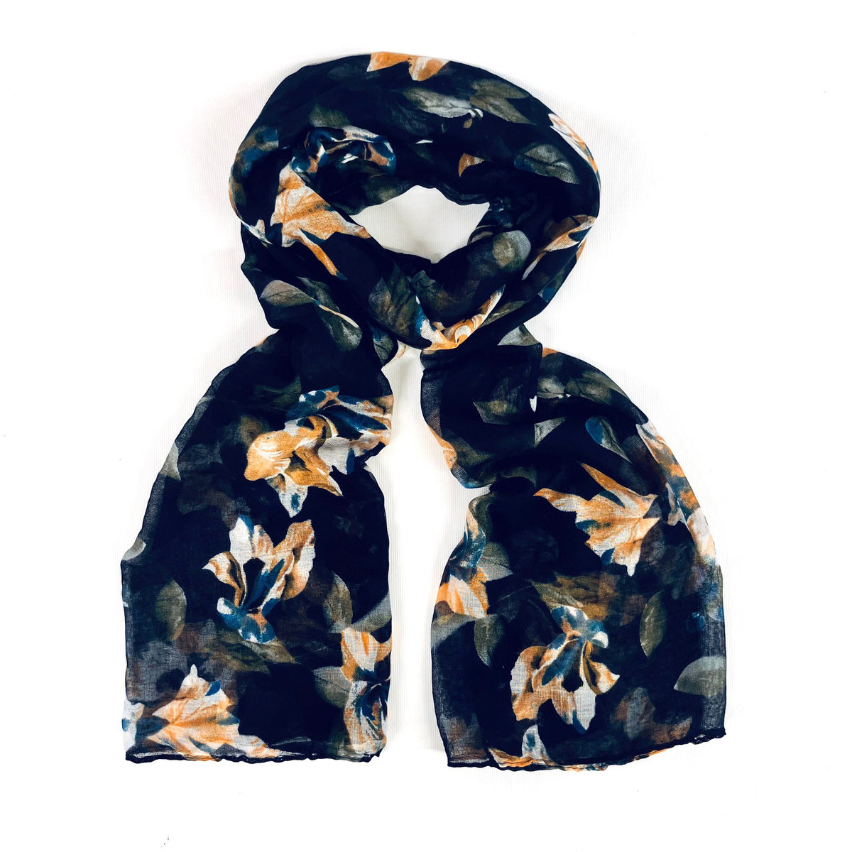 Black Multi Floral Scarf