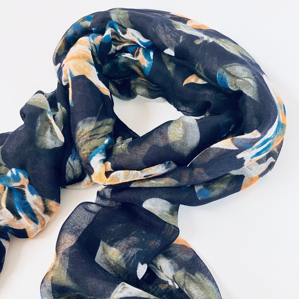 Black Multi Floral Scarf